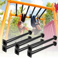 16.5″ Outdoor Monkey Bars Set of 6 – Black Metal Climbing Playground Ladder Kit