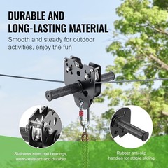 Stainless Steel Zipline Kit – 100 ft, Supports 330 lbs, Quick Setup for Kids