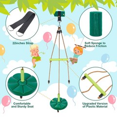 Kids Tree Swing with Monkey Bar Disc Swing Rope Swing Set Accessories Playground