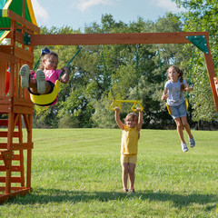 SWING SET PLAYSET OUTDOOR KIDS PLAYGROUND WOODEN BACKYARD EQUIPMENT BACKYARD