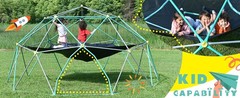 13ft Kids Climbing Dome, Metal Geometric Climber w/ Hammock, UV & Rust Resistant