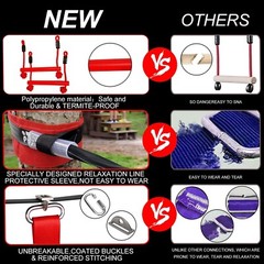 Ninja Warrior Obstacle Course for Kids Backyard with A Pair of Knee Pads, 60R