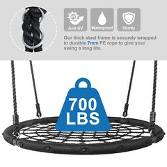 48” Spider Web Tree Swing Net Rope Platrorm For Multiple Chidren Heavy Duty