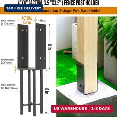 4 Pack Heavy Duty Stainless Steels U-Shape 4″x4″(Actual 3.5″x3.5″) Wet Concrete