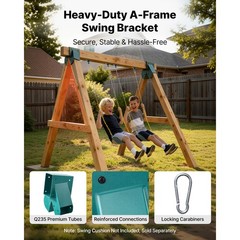 Uimoso Heavy-Duty A-Frame Swing Set Brackets with 4 Hangers, Green