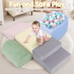 Soft Foam Climbing Blocks for Toddler Kid Baby Climbing Toys Block with Ball Pit