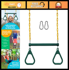 Backyard Swing Set with Monkey Bars & Trapeze, Heavy Duty Chain, Outdoor Play Eq