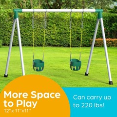 Baby Swing Outdoor – Heavy Duty Toddler Swing Set Accessories, High Back, Ful…