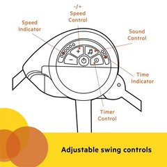Bright Starts Portable Automatic 6-Speed Baby Swing Music Toy Bar 0-9M