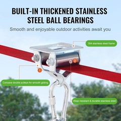 Safe 65 ft Zipline for All Ages – Quick Setup, Includes Swing Seat & Accessories