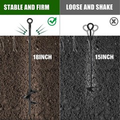 Chumia 12 Pcs 18 Inch Ground Anchor Spiral Blade Heavy Duty Earth Anchors Swi…