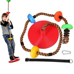 for Kids – Heavy Duty Climbing Rope with Disc Swing Seat for Boys Tree Swing