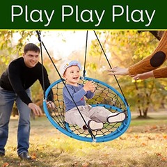 Hanging Netted Seat Swing – 35.5″ Inch Kids Indoor Outdoor Yard Round Circle