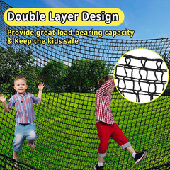 Climbing Cargo Net 9.8′ X 9.8′, Double Layers Playground Safety Net, with Storag