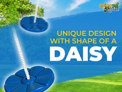 SWING SET STUFF DAISY DISC SEAT BLUE WITH ROPE playground wooden park child 0011