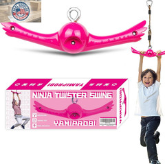 Ninja-Twister Swing Spins Set: Slackline Attachments – 360° Handle Twist-Spin Fl