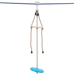 Kids and Adult 52 FT Zip Line Kits Up to 500 lb Backyard Outdoor Spring Brake