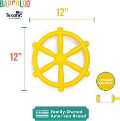 Kids Playground Pirate Ship Steering Wheel – Yellow Jungle Gym Toy for Swing Set