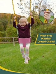 Heavy-Duty High Back Full Bucket Toddler Swing Seat | Coated Chains Fully Pink