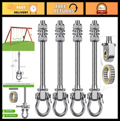 Heavy Duty Swing Hangers Set of 4 – Stainless Steel 304 for Hammocks, Yoga Swing