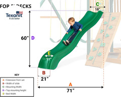 Ws 5032 Olympus Wave Slide 2Piece Plastic Slide for 5′ Decks, Blue