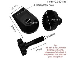 2 Pcs Garden Swing Plastic Fittings – Porch Patio Swing Frame Parts to Attach.