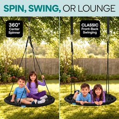 Heavy Duty 40-Inch Tree Swing – 900lb Capacity with Adjustable Ropes & Spinner