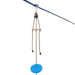 Kids and Adult 52 FT Zip Line Kits Up to 500 lb Backyard Outdoor Spring Brake