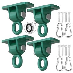 Heavy Duty Swing Hangers with Bearing, Porch Swing Hanging Kit 4 Pack Green