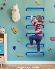 17 Inch Monkey Bars Heavy Duty Metal Playground Handles,Blue 6 Pack Blue-6pcs