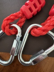 2 Pack Ninja Gymnastic Rings, Indoor Outdoor Climbing Training Swing Rings RED