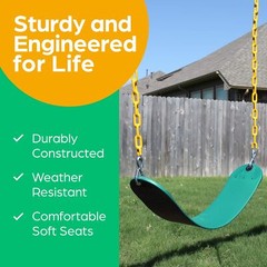Swings for Outdoor Swing Set – Pack of 2 Swing Seat Kits with Heavy Duty Chai…