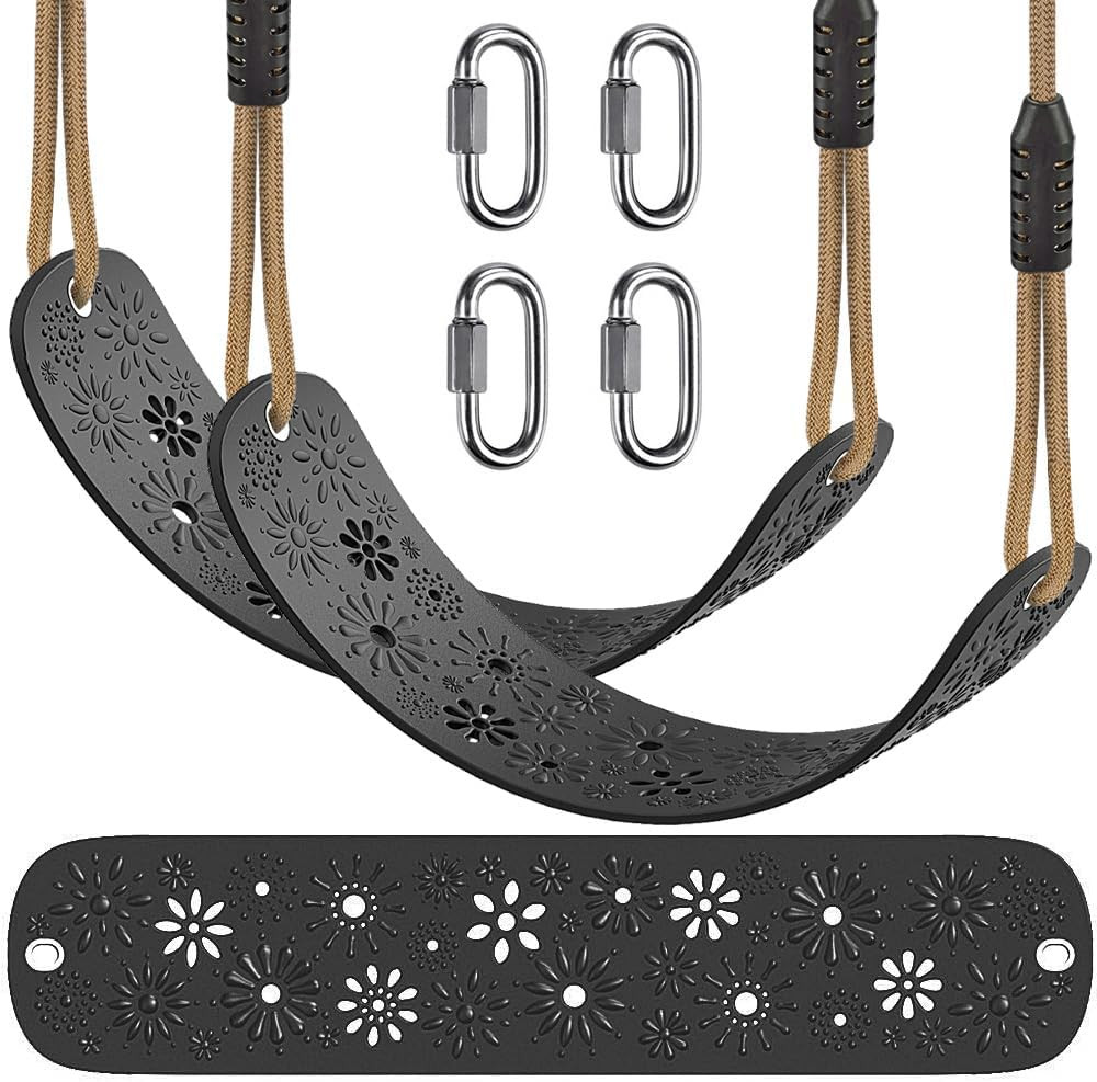 Adjustable Kids Swing Seat Set – 2 Pack, Indoor/Outdoor, 500 Lbs Capacity, Black