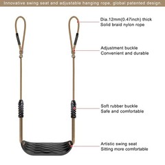 SELEWARE Plastic Swing Seat, Non Slip Tree Swing Set with Adjustable Rope and…