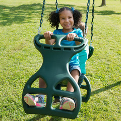 WS 3452 Heavy Duty Two Person Dual Glider Swing, with Coated Chains to Prevent P