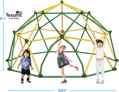 12 FT Climbing Dome for Kids 3-10, Outdoor Play Equipment Supporting 1000 Lbs, A
