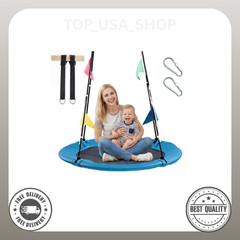 40″ Flying Saucer Swing for Kids, 33″-63″ Adjustable Height Tree Swing
