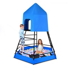 Hapfan Jungle Gym Dome Climber with Sandbox and Tent Kids Outdoor Playground Set