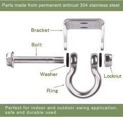 Set of 2 Heavy Duty 180° Swing Hangers, Stainless Steel Swing Hook for Ceilin…