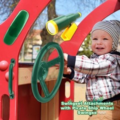 5 Pack Kids Playground Accessories Set Swingset Steering Wheel Plastic Telesc…