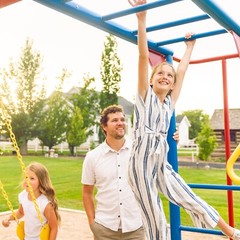 Lifetime 91022 Monkey Bar Adventure Swing Set Red Yellow Blue Outdoor Playground