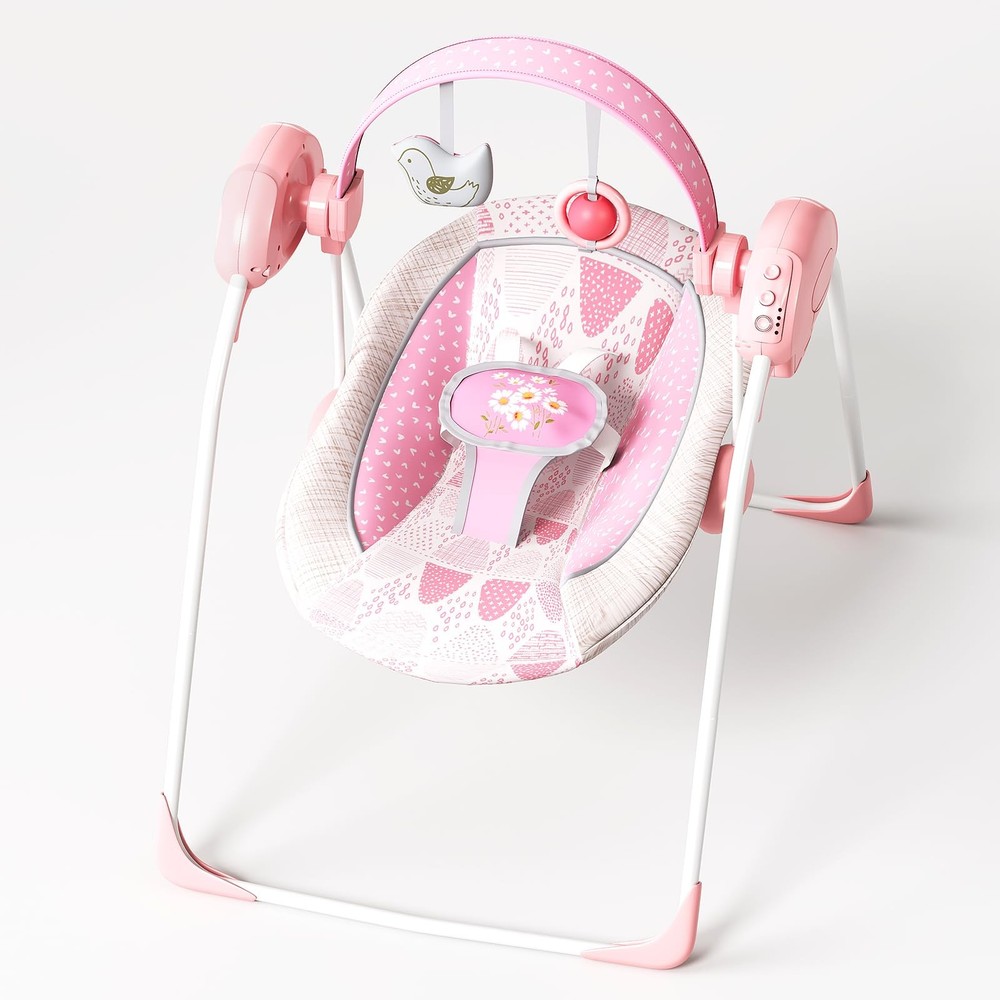 Electric Baby Swing with 5 Speeds, 6 Melodies & Timer – Battery Powered