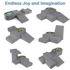 Climbing Toys for Toddlers, Foam Climbing Blocks and Ball Pit for Baby, 5pc K…
