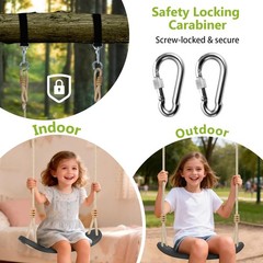 Heavy-Duty Ergonomic Kids Tree Swing Seat – Indoor/Outdoor Play (264lb, Black)