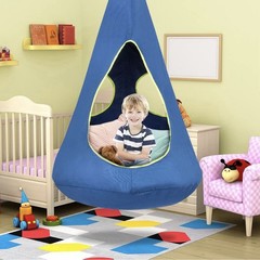 Kids Nest Swing Hanging Hammock Chair 32”x52” 3-12 Yrs Blue Sensory Swing