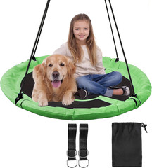 43″ Tree Swing for Kids Outdoor, Waterproof Large round Flying Saucer Swings for