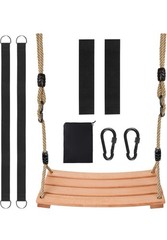 YAERSI classic wooden tree swing seat made from durable, polished beech wood