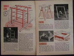 Childrens Playground Equipment How-To build PLANS Jungle Gym-Swing-Slide Wooden
