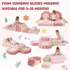 Foam Climbing Toys for Toddlers, 13Pcs Climb and Crawl Activity Playset, Soft Pl