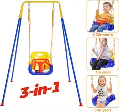 FUNLIO Toddler Swing with Foldable Stand 3 in 1